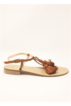Flip flop leather sandals with tassels Da Costanzo | NAPPINEGRCUOIOCUOIO